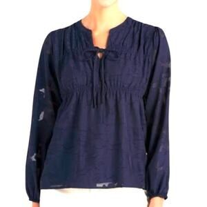 Mason & Belle Joey jacquard Navy long sleeve top Stitch Fix Size Large Office